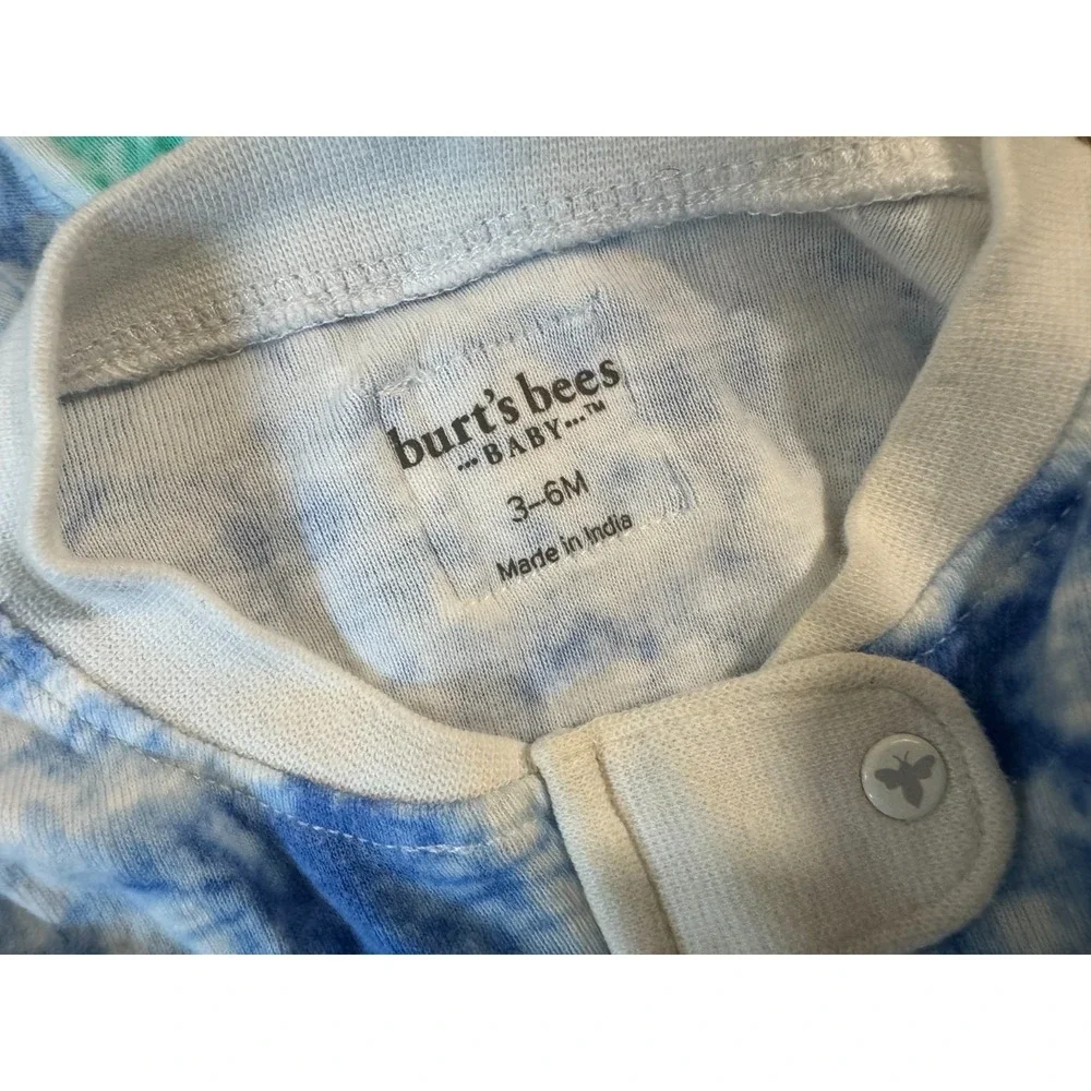 Burts Bees Organic One Piece Pajamas Baby Boy 3/6 Months Footies Sleeper Clothes